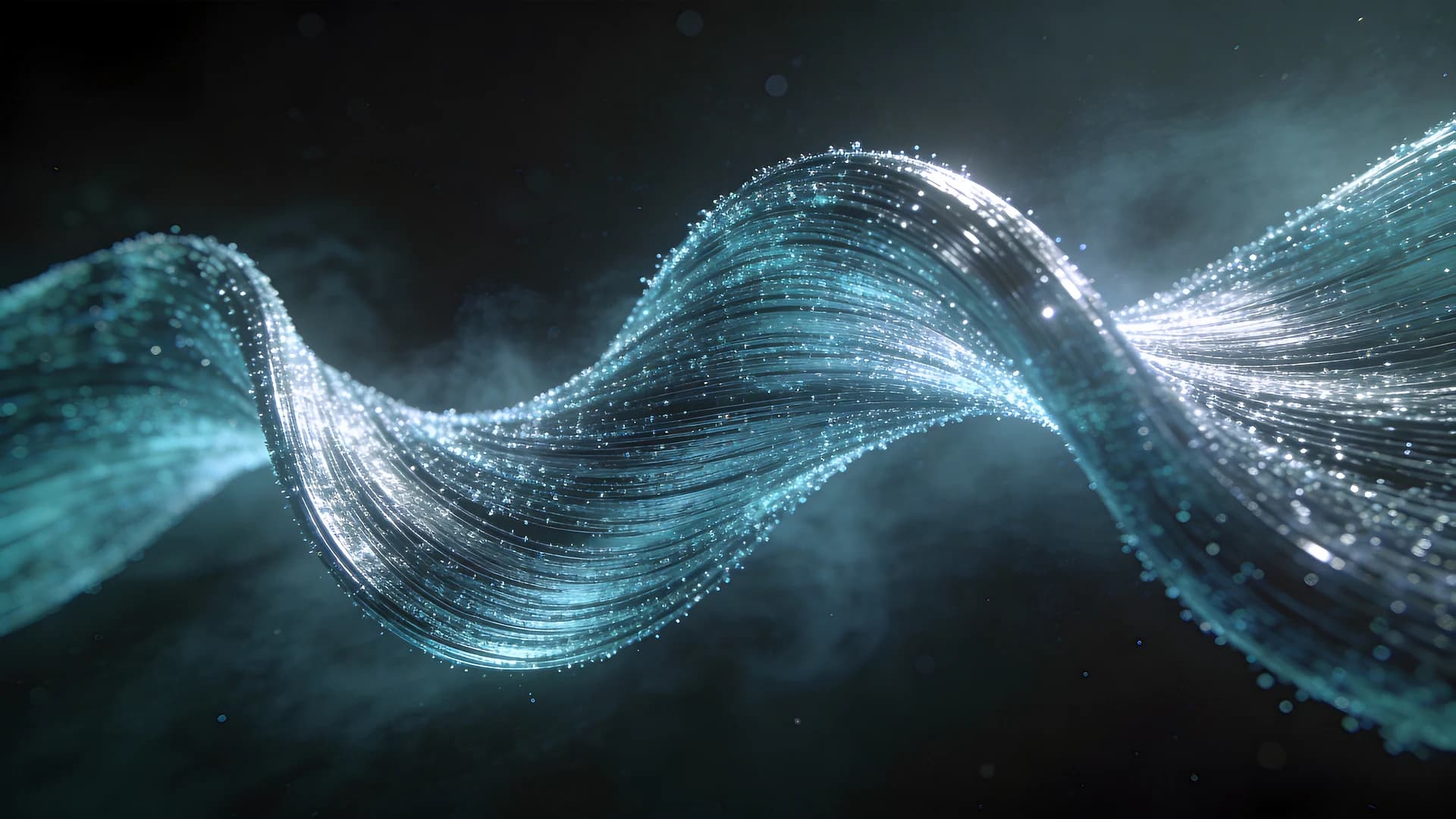 Abstract ribbon of cool luminous particles